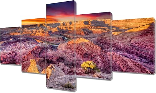 Vista 239 de Paisaje de 5 piezas pintura sobre lienzo