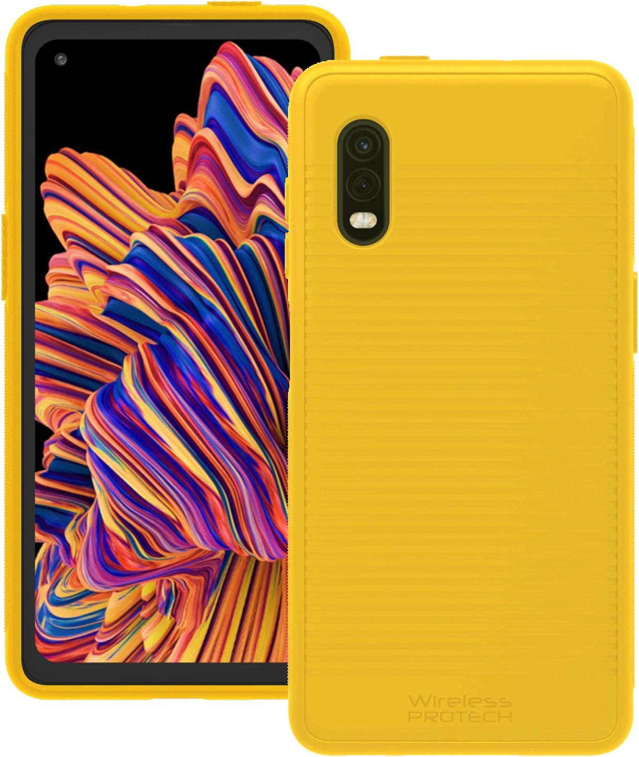 Case Compatible with Samsung Galaxy XCover Pro Phone Model SM-G715. Slim Rugged Flexible Case with Drop Protection (Yellow)