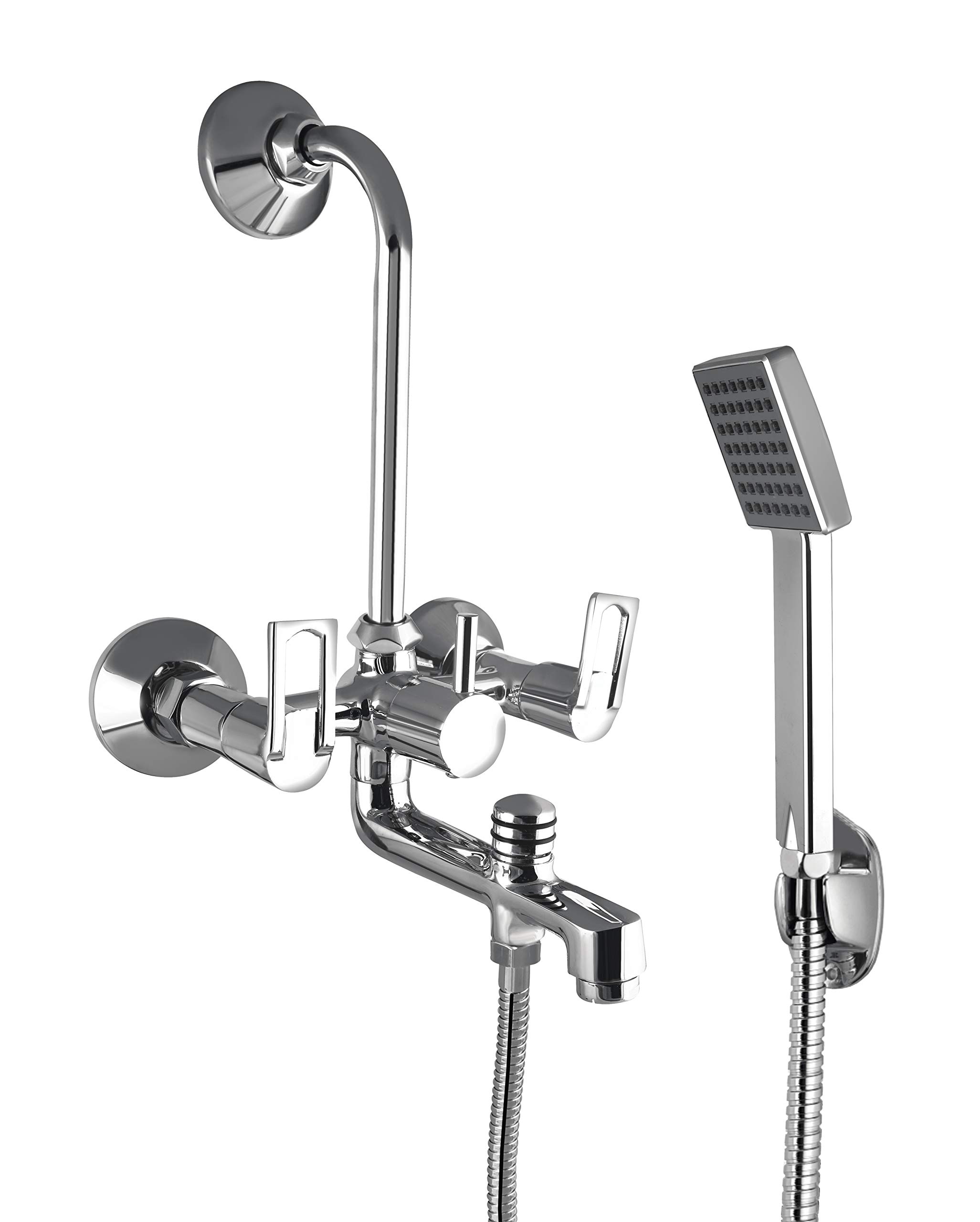 10X Brass Wall Mixer 3 in 1 for Bathroom WM-7440 with Bend Pipe & Hand Shower with 1 Meter Tube (B085CGLB87) Amazon Price History, Amazon Price Tracker