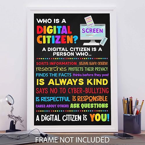 Miniatura 3 de 24TRESOR Who Is A Digital Citizen Posters Anti Bully Classroom Posters Class Rules Teacher Classroom Sign Educational Classroom Decorations Bully