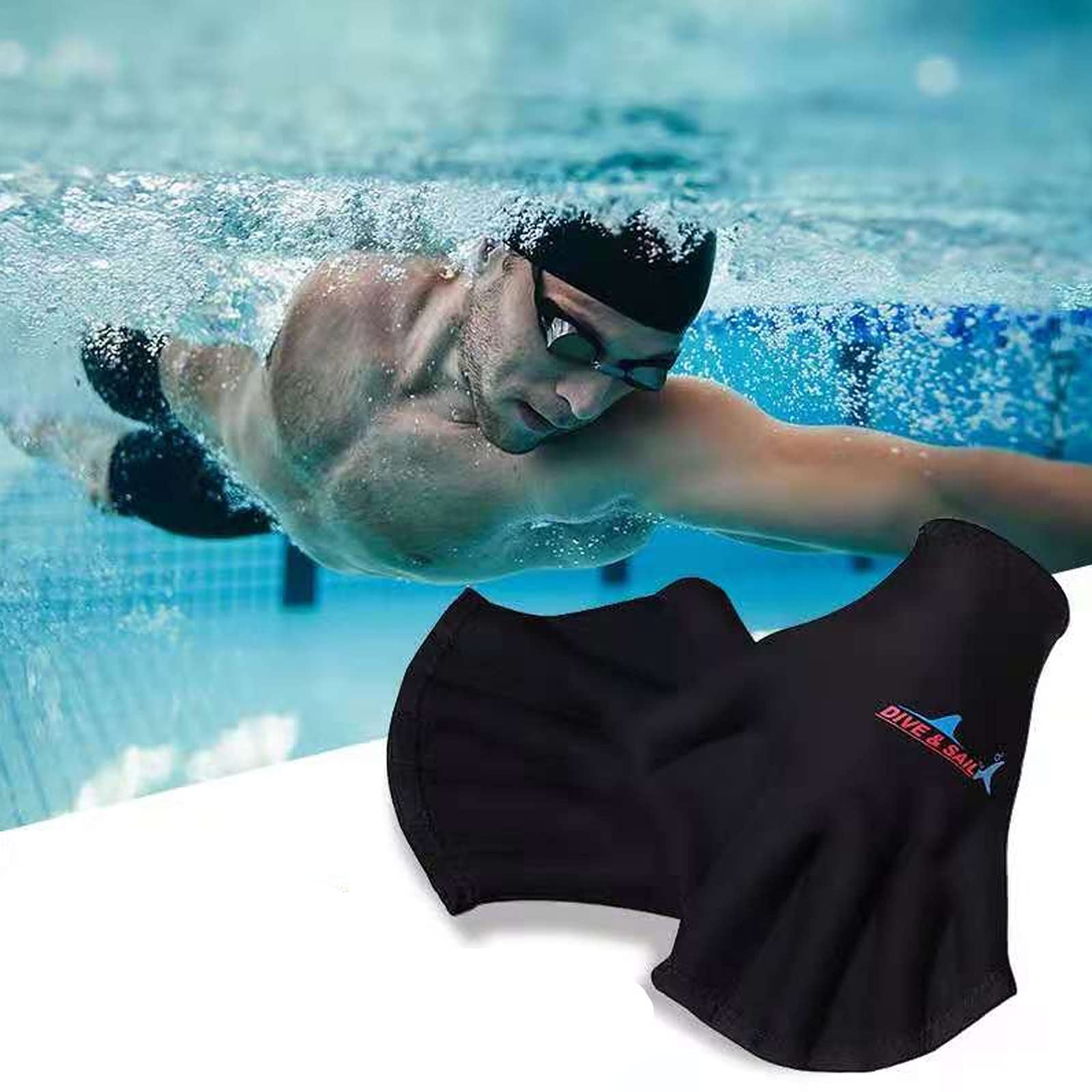 1 paire de Gants de plongée palmée Néoprène Palmés Gants de natation palmés Gants d'entraînement aquatiques Gants Plongée Fitness pour adultes unisexes