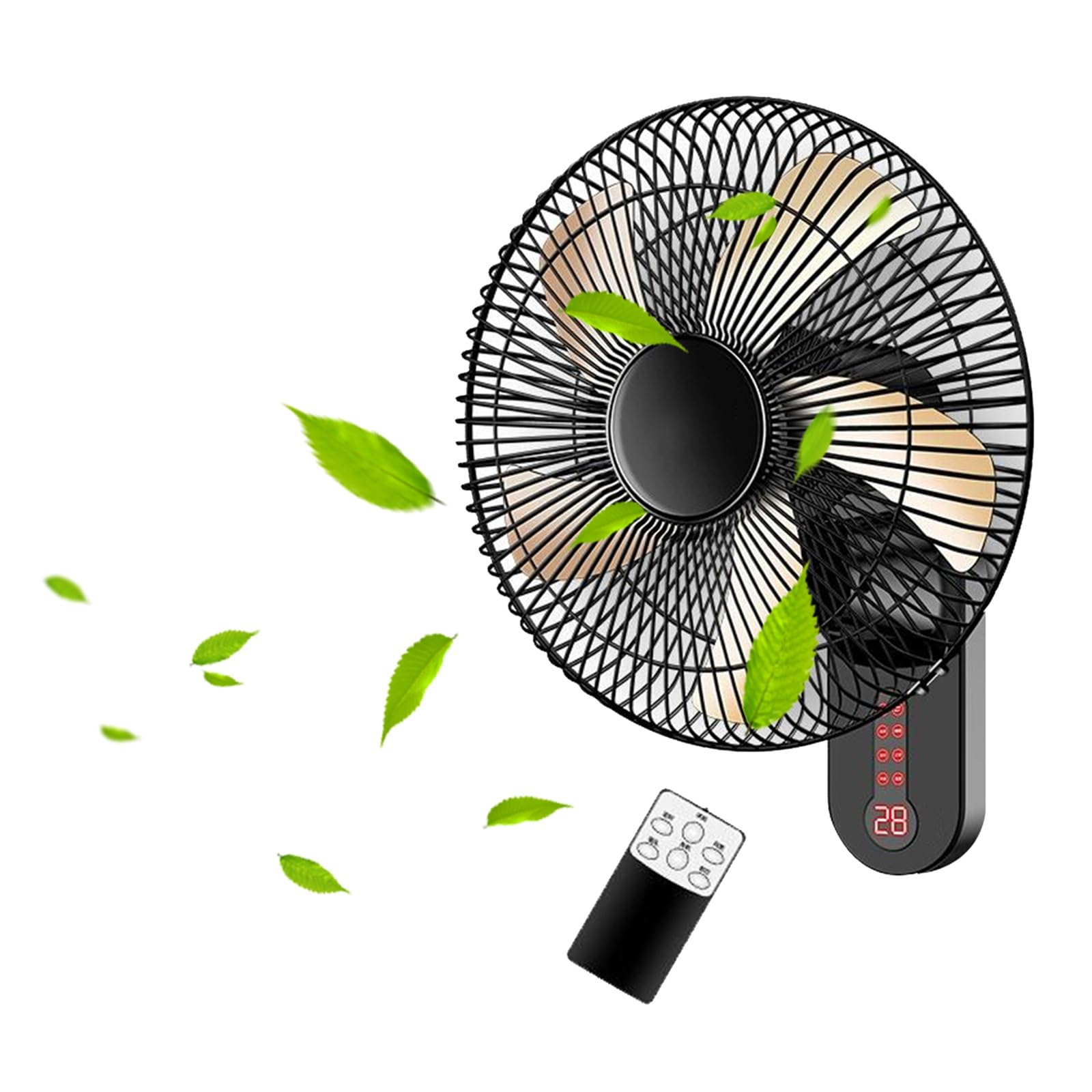 asdchZen Industrial Wall Mounted Fan With 5 Blades, 40Cm Oscillating Fan With 6 Speed Settings, Timer & Remote - Ideal For Home Cooling, Garage, Workshop