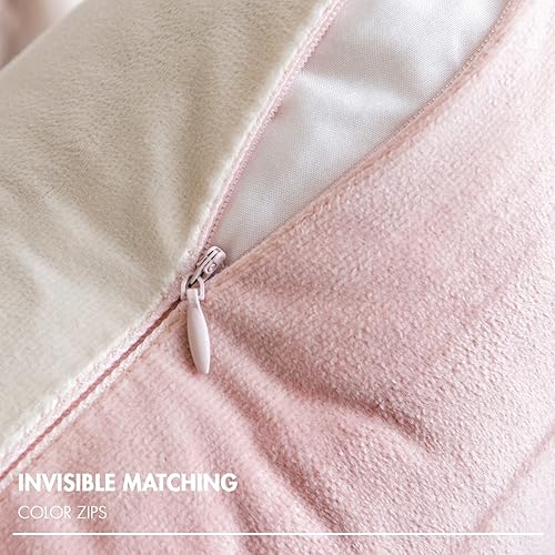 Miniatura 9 de Paquete de 2 fundas de cojín decorativas de terciopelo con funda de almohada de cuero dorado, funda de cojín suave y sólida, funda de cojín cuadrada