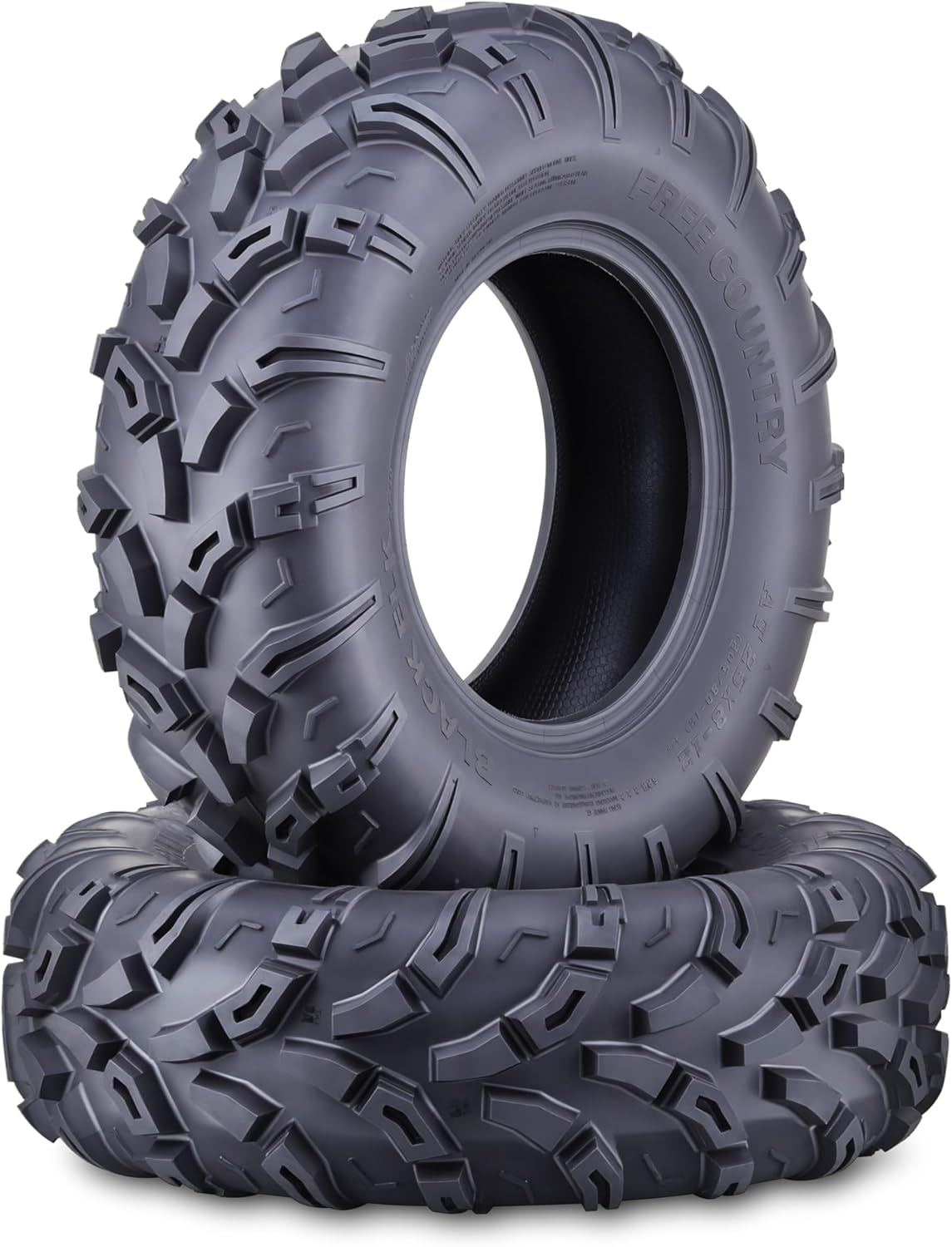 Free Country UTV ATV Tires 25X8-12 6-Ply BLACK ELK Mud 25X8X12 All Terrain 10611, Set 2