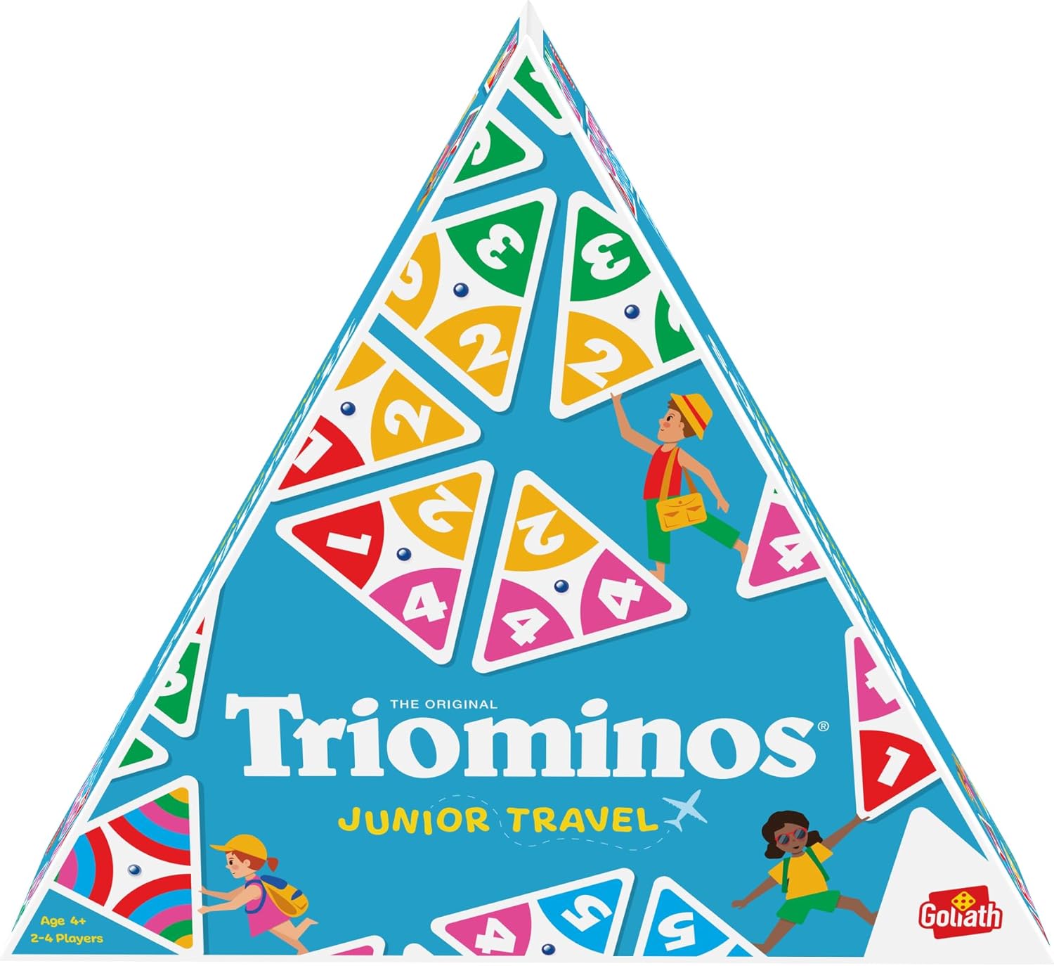 Triominos Junior Travel, Board Game for Children from 4 Years, Board Game for 2 to 4 Players, Travel Game Gift for Boys and Girls