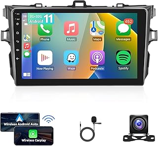 2G 32G Android Car Radio for Toyota Corolla 2006 2007 2008 2009 2010 2011 2012 Wireless Apple Carplay Rimoody 9’’ Touch Screen Car Stereo Bluetooth GPS WiFi FM Mirror Link RCA USB SWC + Backup Camera