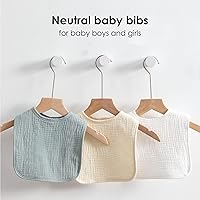 Vista 4 de Baberos de muselina para niños y niñas, baberos de algodón suave, baberos de babeo y dentición para bebés, recién nacidos