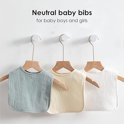Miniatura 4 de Baberos de muselina para niños y niñas, baberos de algodón suave, baberos de babeo y dentición para bebés, recién nacidos