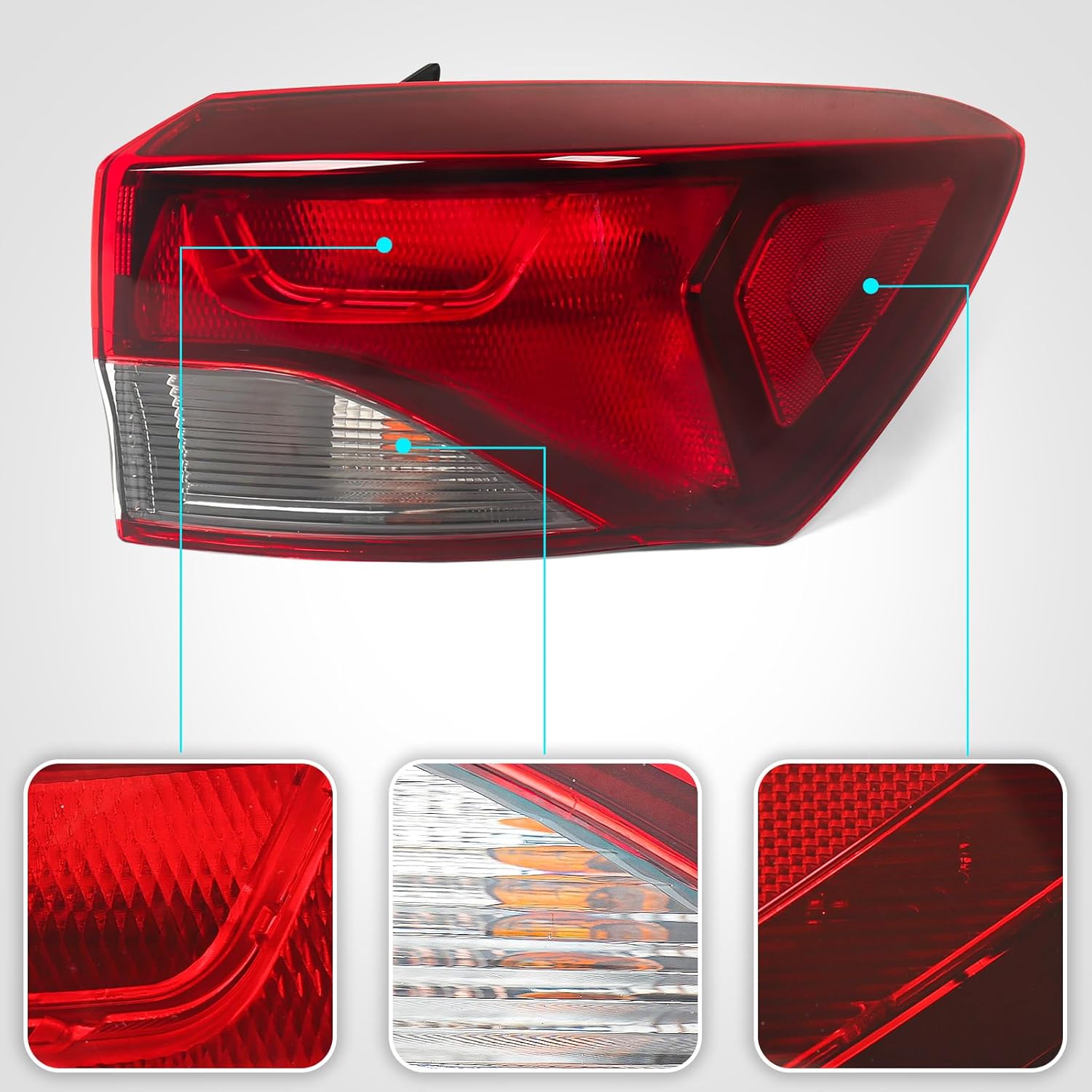 Huray Right Halogen Outer Tail Light Fit for Chevy Trailblazer L/LS/LT 2021-2025 RH Taillight Back lamp Rear Brake Lamp Assembly OE Style Replacement for GM2805147 (Passenger Side)