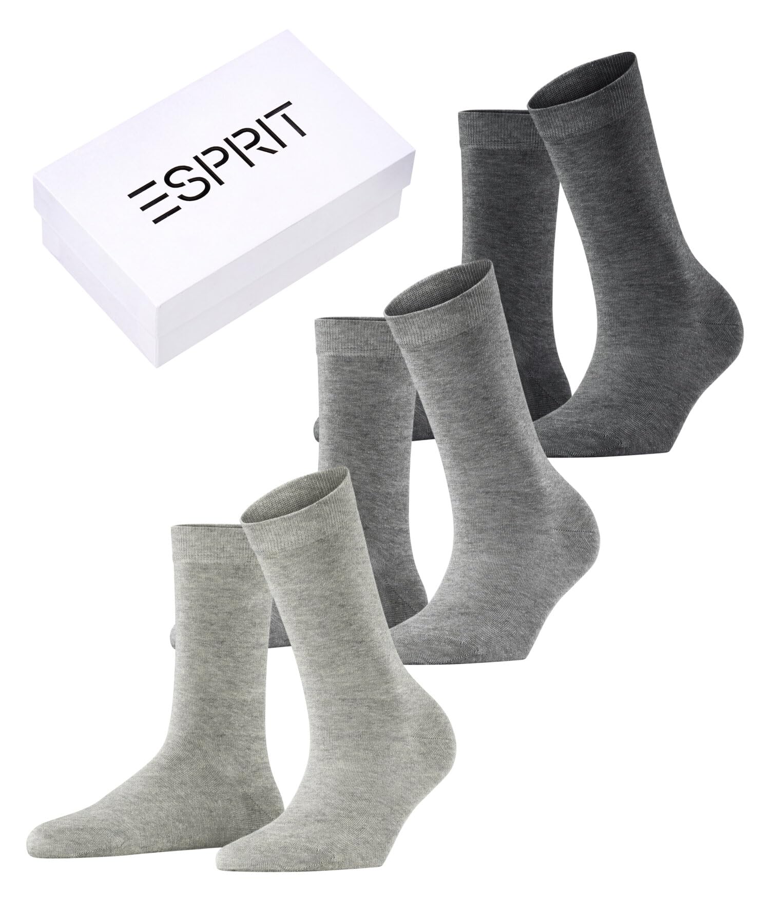 Esprit Women's Multicolor (Sortiment 0020) Solid Mix 3-Pack W So Cotton Lyocell Plain 3 Pairs Socks, 2.5-5