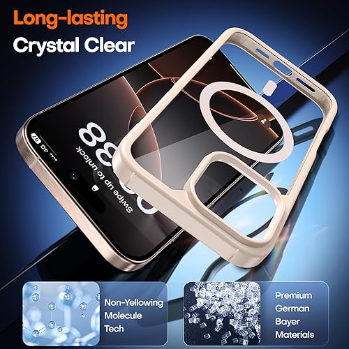 Miniatura 391 de TAURI Funda 3 en 1 para iPhone 13 Pro, [no amarilla] con 2 protectores de pantalla, funda delgada a prueba de golpes para iPhone 13 Pro, color negro