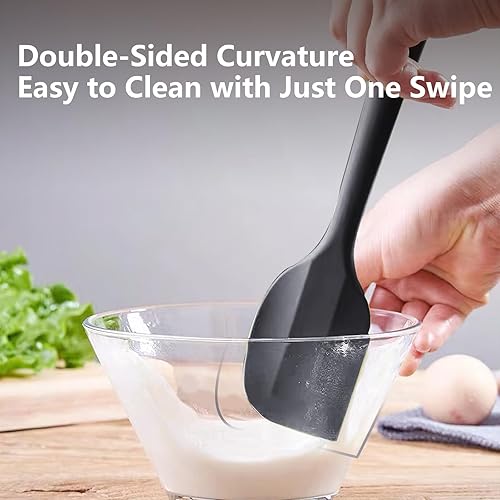 Miniatura 3 de DUFEIMOY Espátula de goma negra para uso en cocina, espátulas de silicona de 10.8 pulgadas para cocinar, resistentes al calor, espátula de cocina