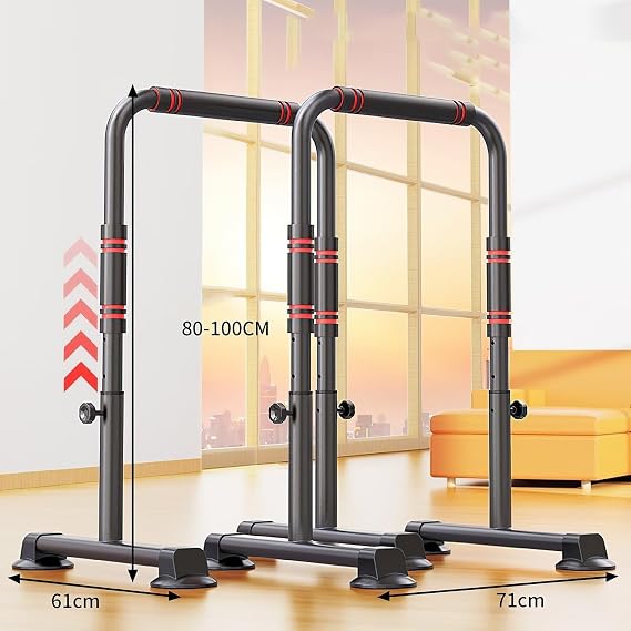 Heavy Duty Dip Station – Adjustable Parallel Dip Bars With 440 Lbs Capacity For Home Gym, Calisthenics & Strength Training