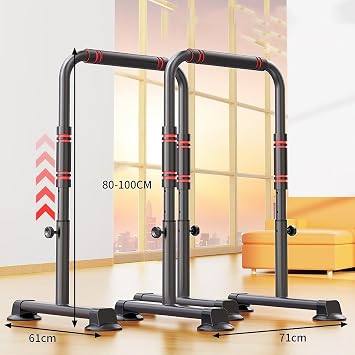 Heavy Duty Dip Station – Adjustable Parallel Dip Bars With 440 Lbs Capacity For Home Gym, Calisthenics & Strength Training
