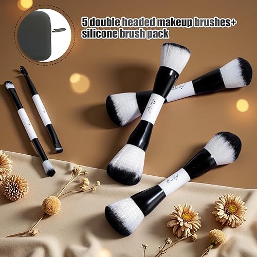 Miniatura 6 de Oneleaf Juego de brochas de maquillaje - Pinceles de doble punta para maquilladores profesionales