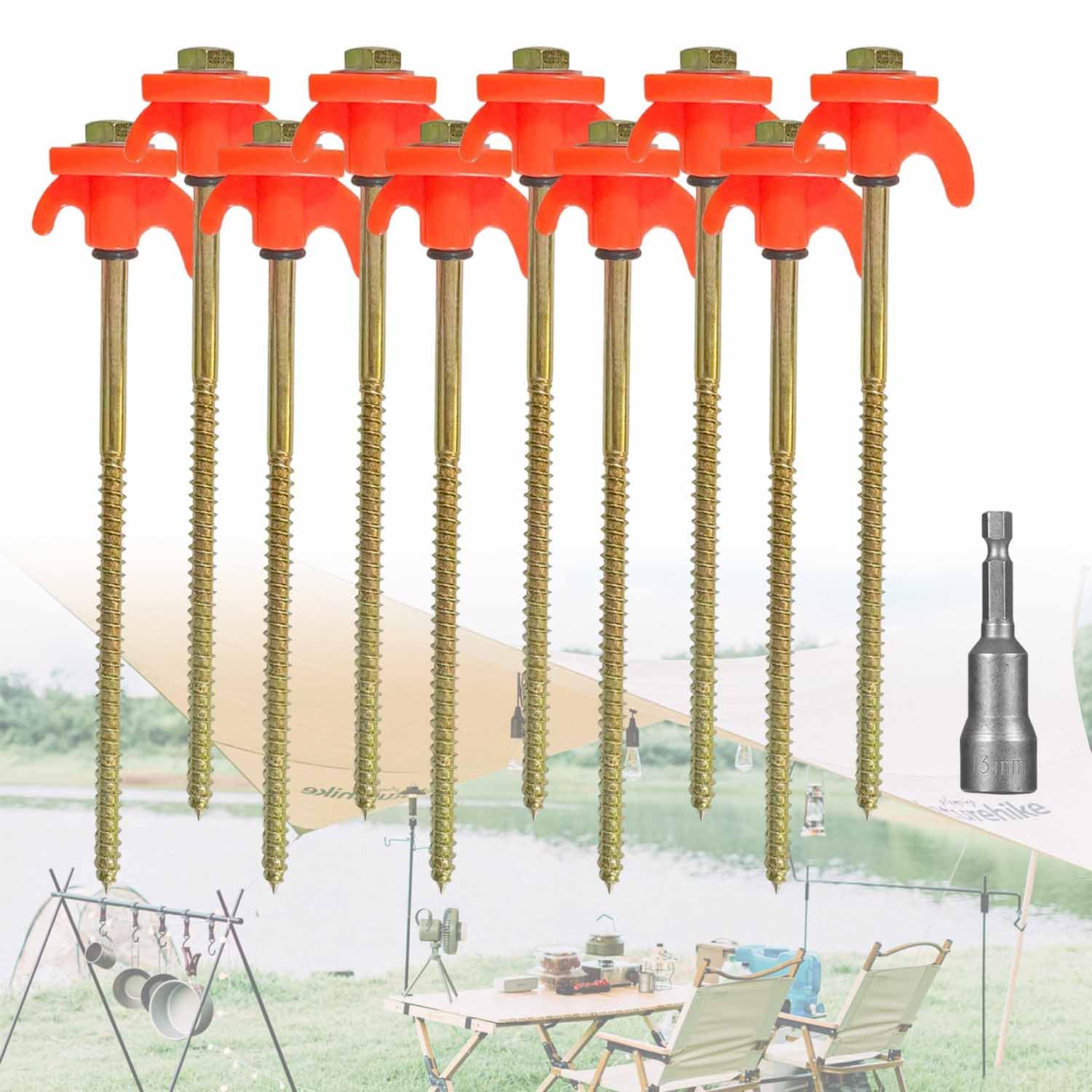 10 Pezzi Picchetti Tenda 21 cm Pioli da Tenda Campeggio Picchetti per Tenda Giardino Picchetti per Tende per Accessori Giardino, Camper, Pesca, Campeggio, Viaggio