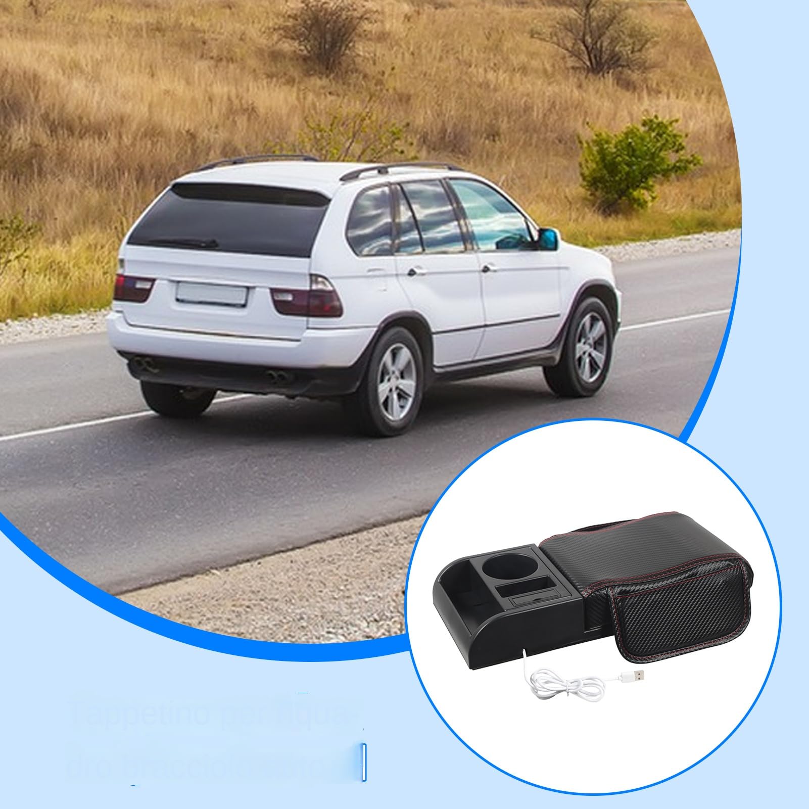 Cuscino Bracciolo Auto Rivestimento Poggiapolsi con 2 Sacchetti | Accessorio Interni per Auto SUV Furgoni