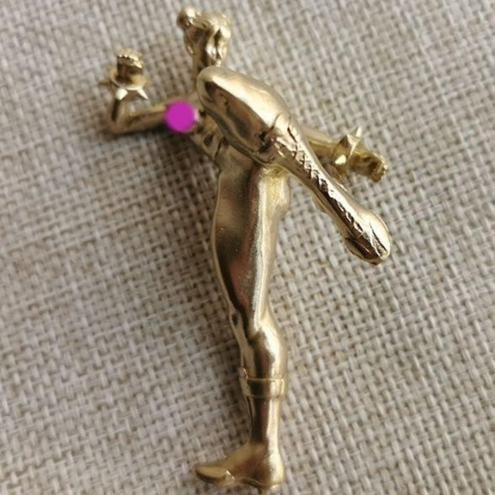 Mosiądz Kung Fu Kobieta Nude Kobieta Body Art Miniatury Statua, Kopanie Postawa Kobieca Sztuka Kieszonkowe Zbieranie Figurki Domowy Pulpit Przycisk do papieru Wystrój samochodu