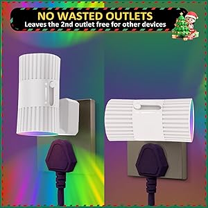 LED Night Lights Plug into Wall, Dusk to Dawn Sensor 7-Colors RGB Plug in Night Light, 90 Rotatable Modern NightLights 0-100LM Dimmable Nightlight for Christmas Bedroom Bathroom Hallway Stair, 2 Pack