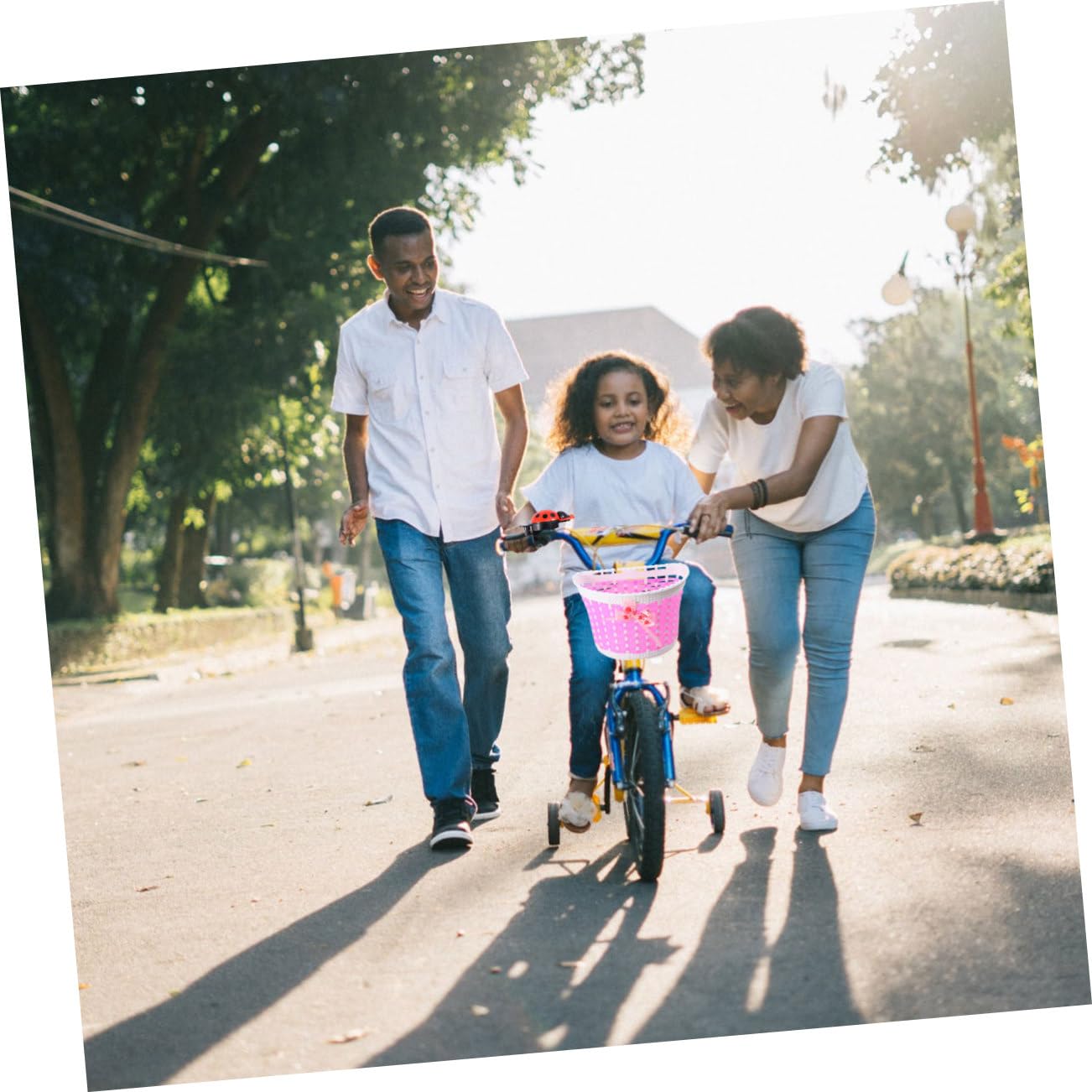 Yardwe Cesta De Almacenamiento para Patinete De Punto Hecha A Mano De 3 Piezas para Niños Y Niñas con Lazo Y Exquisita Cesta para Bicicleta.