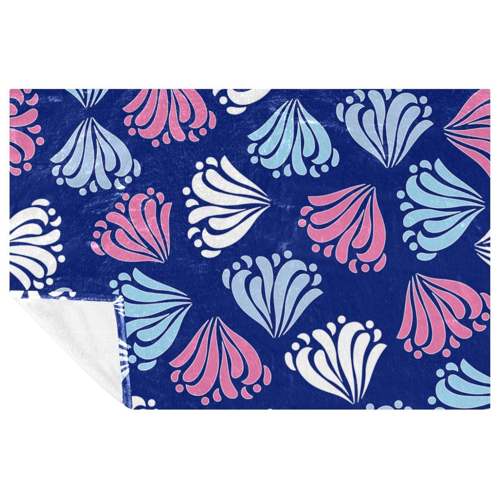 Couverture douce contre le froid motif floral pour canapé et lit