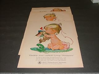 5 Full Page Color Bell Telephone Ads From 1950's & 1960's Life Magazines