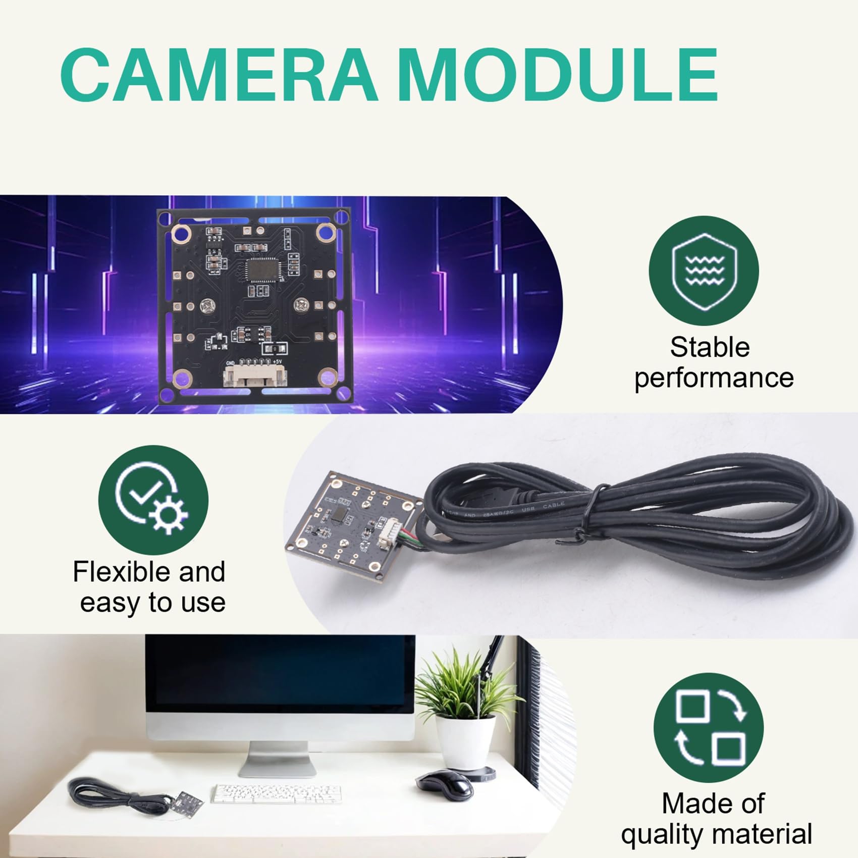 OV9732 Kameramodul 100 Grad 2 M Kabel 1280x720 30 Fps USB-Laufwerk Kompatibel mit Autodarts.Io
