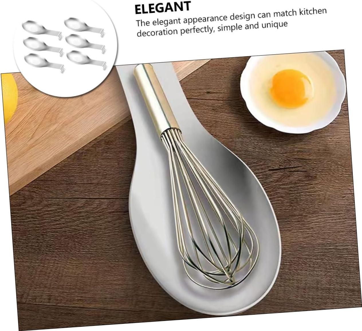 KICHOUSE 6pcs Stainless Steel Spoon Rest Tray Desktop Spoon Stainless Steel Rest Delicate Scoop Holder Household Holder