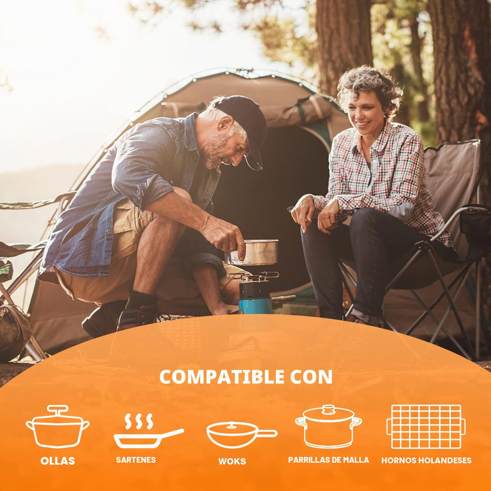 Onlyfire Horno de Cohetes,Rocket Stove,Estufa de Leña Portátil, Estufa al Aire Libre para Mochilero,Cocina al Aire Libre,Camping,Picnic,Barbacoa,Caza,Pesca(Negro)