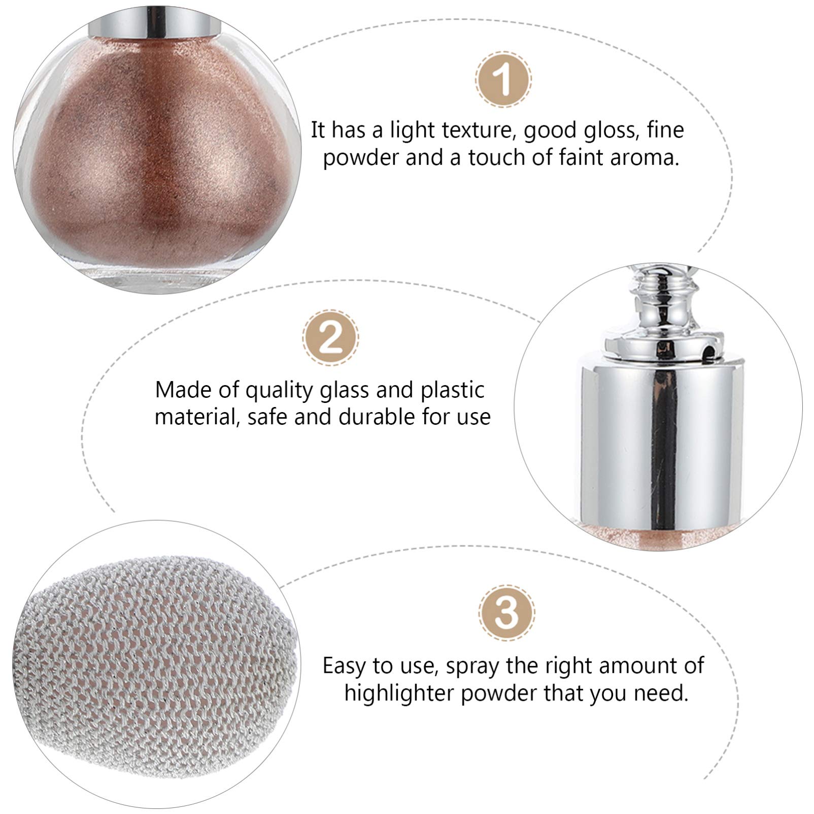 Lurrose Body Highlighter Highlighter Powder Spray, Glitter High Gloss Spray Sparkle Powder Makeup Spray Makeup Body Hair Highlighter Sprayer for Body Face () Iluminador De Maquillaje