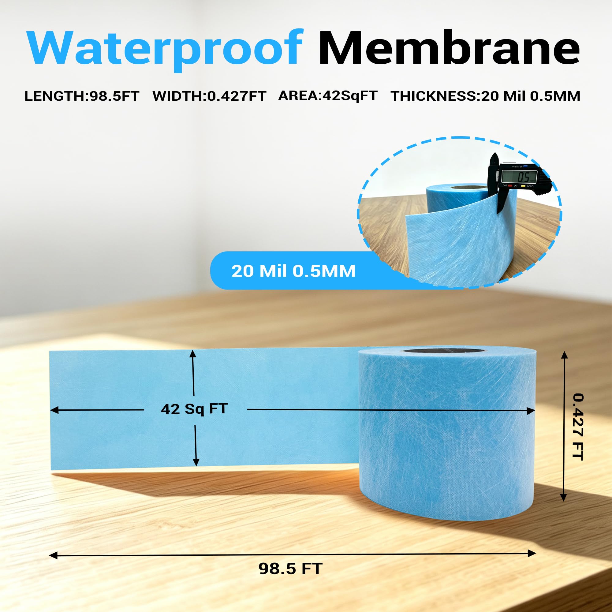 Membrana impermeabile 0,427 FT x 98,5 FT 42 mq, 0,5 mm