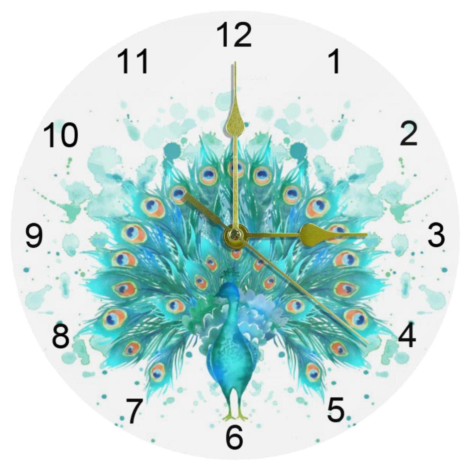 Horloge murale silencieuse de 25 cm blanche pour cuisine et salon