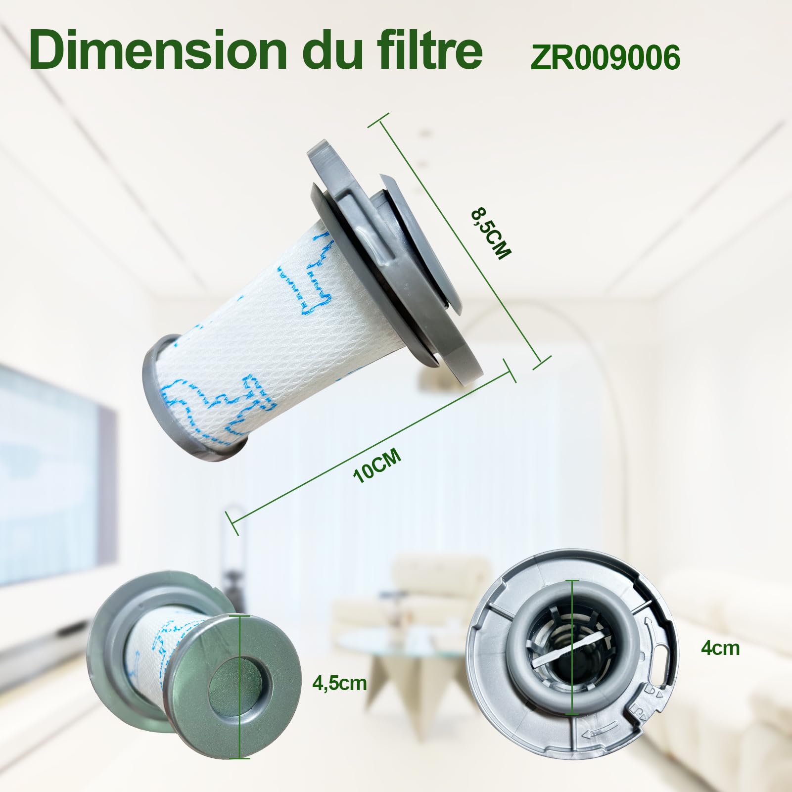 3 Stück HEPA Ersatzfilter Für Rowenta Staubsauger – Kompatibel Mit ZR009005, Inkl. Bürste