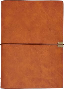 KAFENDA A5 6 Ring PU Leather Refillable Notebook 80 Sheetsbrown | Size 5.6"x8.2", 160 writing pages, soft vegan pu leather cover, removable refillable inner paper