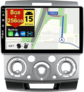 [8G+256G] Android 15 IPS Car Stereo For Ford Ranger/Everest/Mazda BT50 J97M 2006-2013 - Wireless CarPlay/Android Auto - Camera & MIC - 9 Inch 2 Din - Steering Wheel DAB Fast-boot 360-CAM