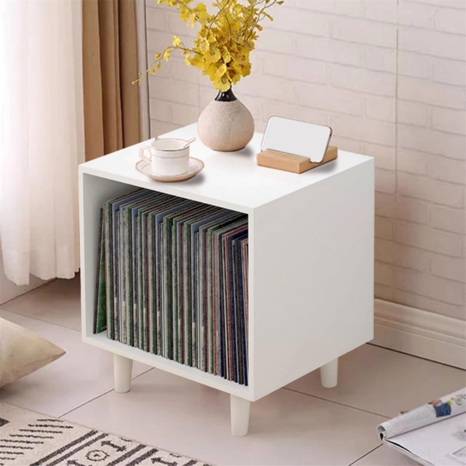 Rack per dischi Mobiletto portadischi in vinile a pavimento aperto, grande capacità, espositore in legno for riporre oggetti