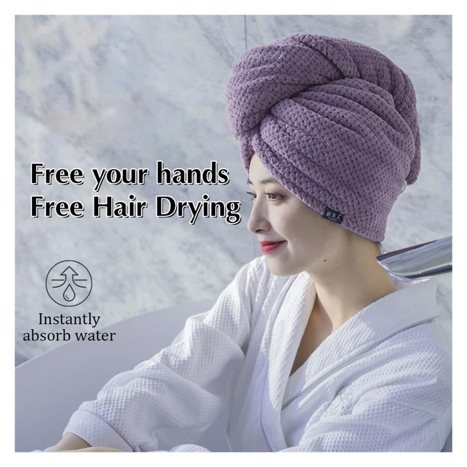 Toallas Para Secar El Pelo 4 Uds toalla for el cabello de microfibra, envoltura de secado de cabello antiencrespamiento for mujeres y hombres, sombrero for cabello seco, súper absorbente, gorro de bañ