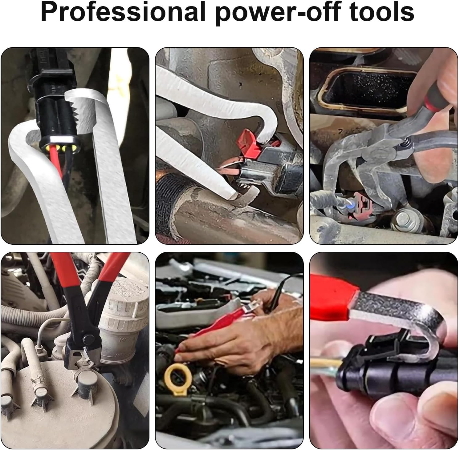 4-Piece Professional Automotive Electrical Disconnect Pliers Set - High-Carbon Steel Connector Separator Kit with Angled Pliers & Removal Tools in Storage Box