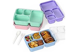Snack Bento Boxes Adults - Stackable, Microwave Safe Set of 4