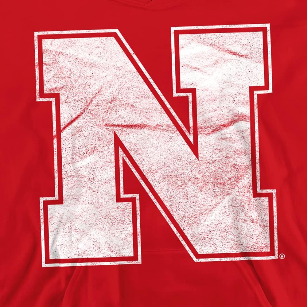 University of Nebraska Official Distressed Primary Youth Kids Boy/Girls Pull-Over Hoodie Sweatshirt - Image 2