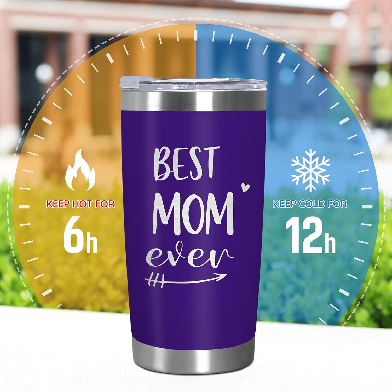 TEEZWONDER Mom Birthday Gifts from Daughter Son - Best Mom Ever 20 oz Stainless Steel Insulated Coffee Tumbler with Lid - Mothers Day Birthday Gifts for Moms, Mama Gift for Mother in Law Stepmom - Image 4