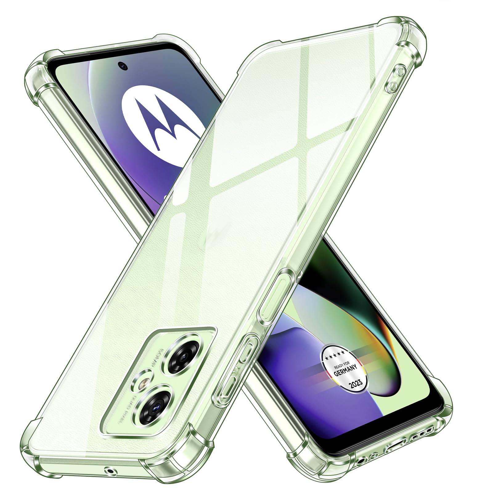 Ivoler Klare Silikon-Hülle Für Motorola Moto G54 5G / G64 5G - Transparent, Stoßfest, Mit Erhöhten Rändern, Kratzfest, TPU