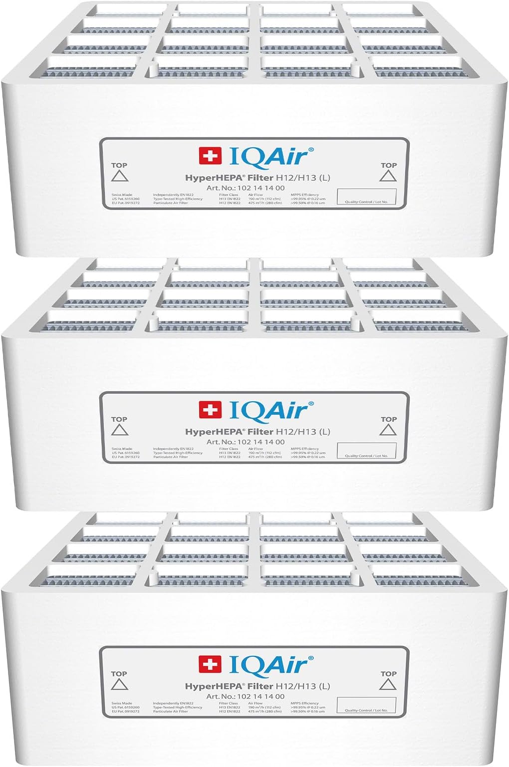IQAir 3-Pack HyperHEPA Filter Bundle - Genuine Replacement Air Filter HealthPro Series - Filters Ultrafine Particles - Swiss Made Filters