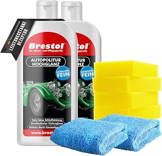 Brestol High Gloss Finish Set2 (2 x 500 ml + Accessories) - Bilopolitur Carnaubawachs Wax High Gloss Polished Car Polishing High Gloss Finish