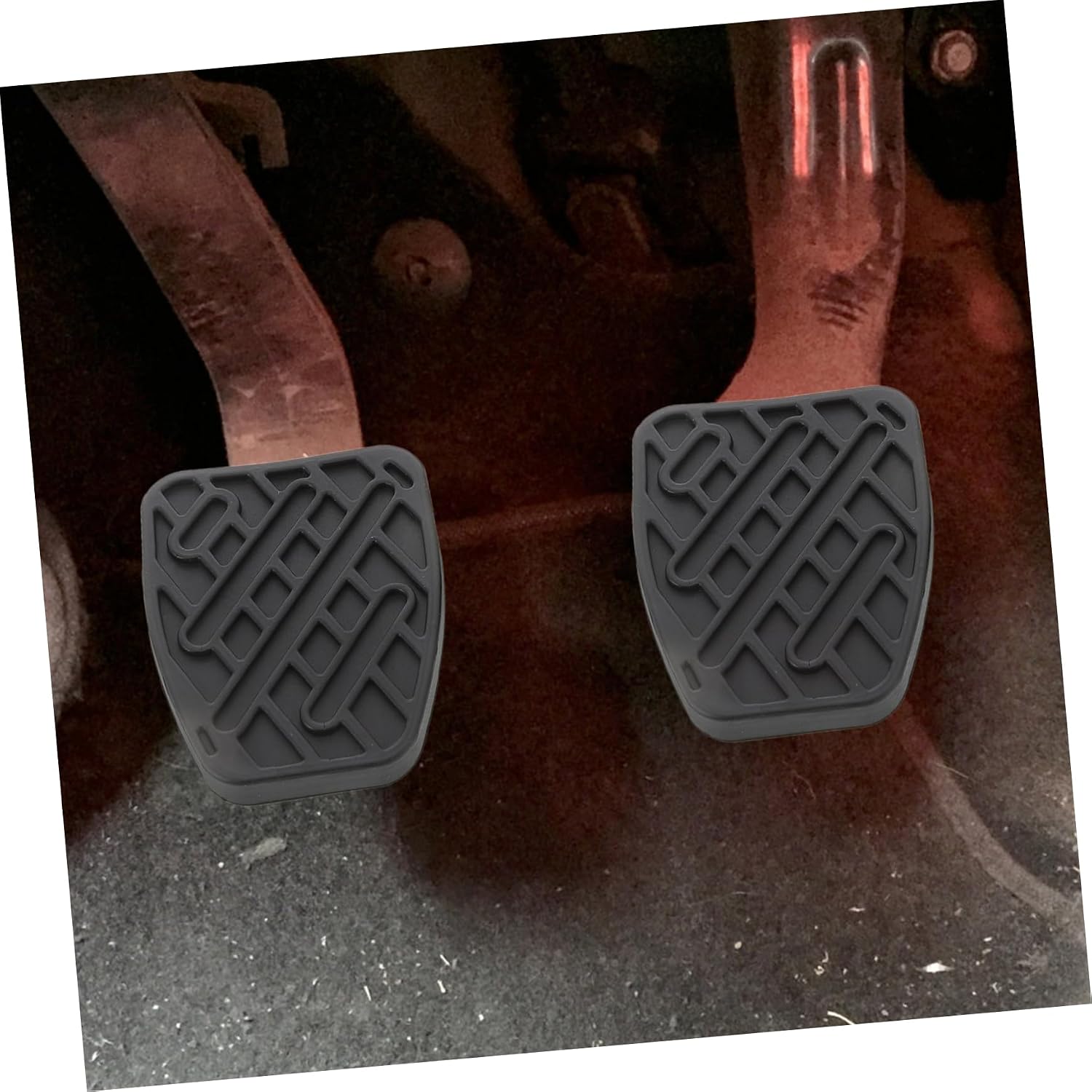Ciieeo 4pcs Anti-Slip Rubber Clutch and Brake Pedal Pads Set Compatible Easy Installation Car Foot Pads for Enhanced Driving Safety
