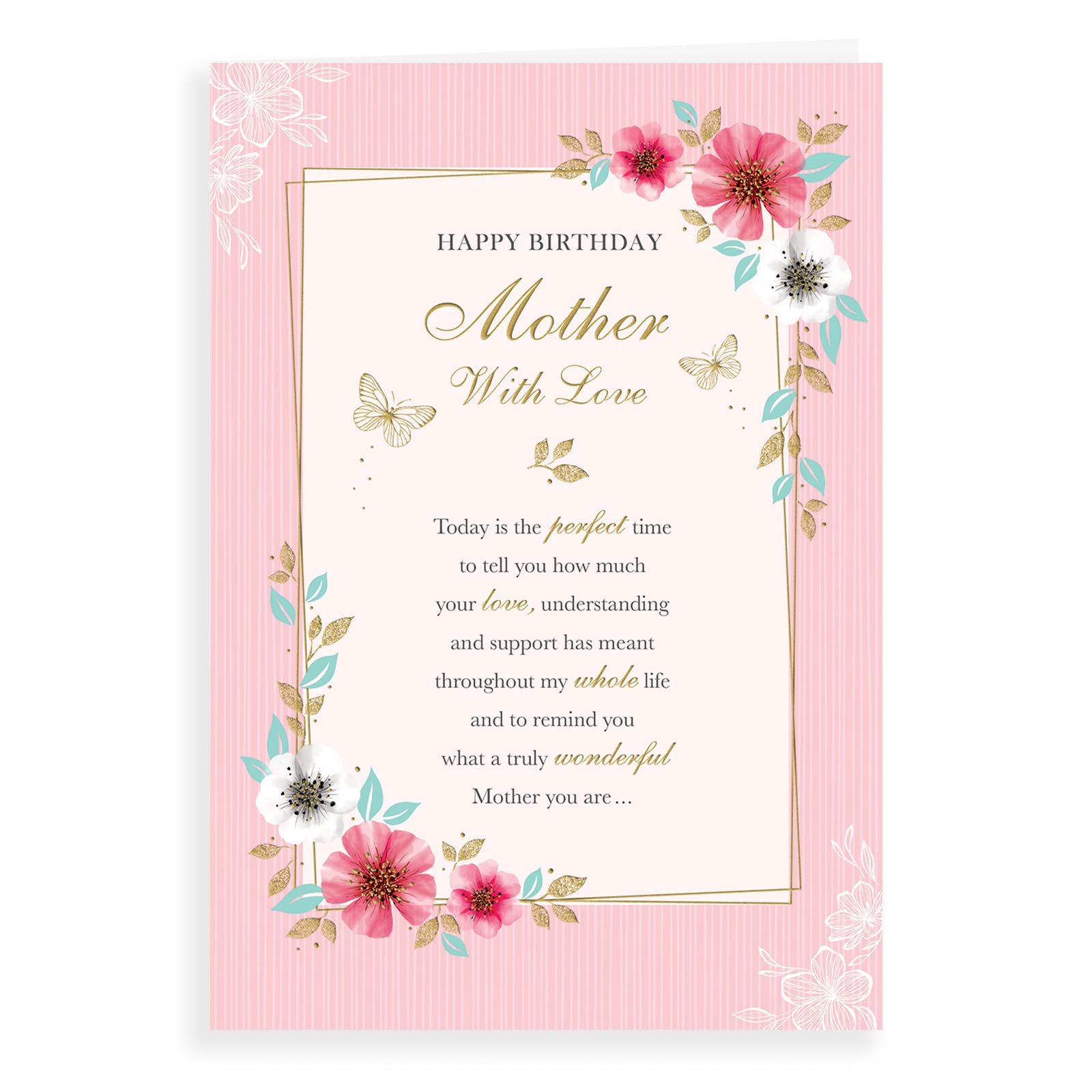 Happy Birthday Mother With Love Card. 23x15cm