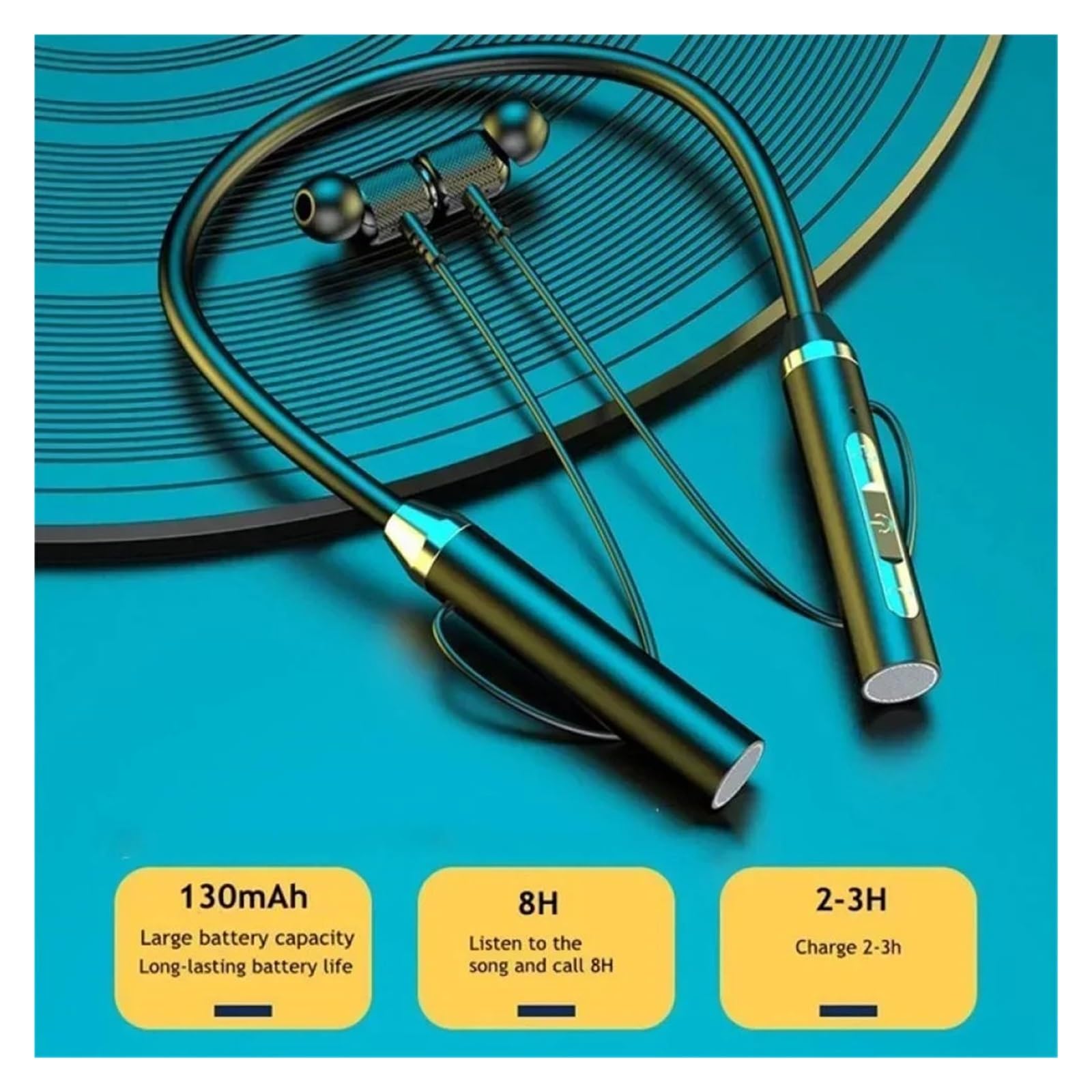 Cuffie Auricolari magnetici con archetto da collo Bluetooth Auricolari sportivi da corsa Auricolare Bluetooth 5.0 impermeabile con microfono