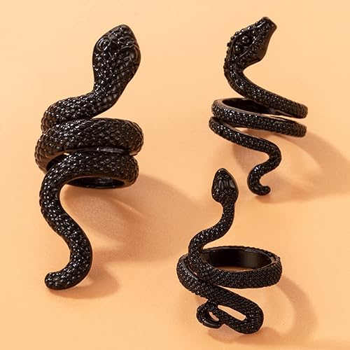 Miniatura 6 de Long tiantian Anillo de serpiente ajustable de plata con circonita cúbica, anillos de serpiente abiertos para mujeres, adolescentes y niñas