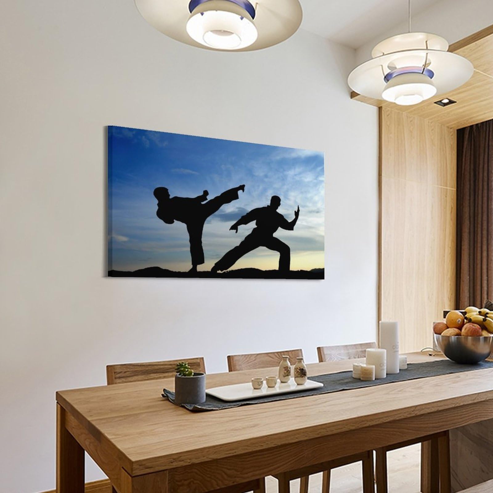 MJZLQN Poster decorativo da parete su tela, motivo: Kung Fu, alba, karate, taekwondo, poster decorativo moderno, per camera da letto, 60 x 90 cm