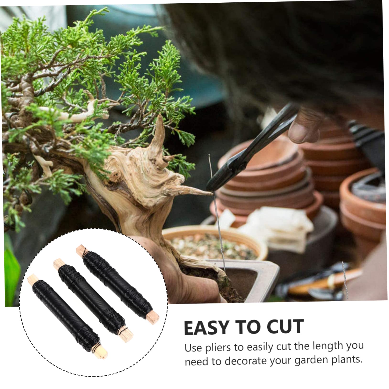 BCOATH DIY Iron Wires 3pcs Bendable Floral Wire Metal Painted for Floral DIY Flower Bouquet Ties